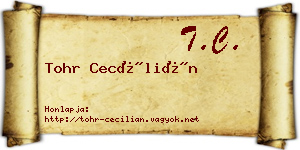 Tohr Cecílián névjegykártya